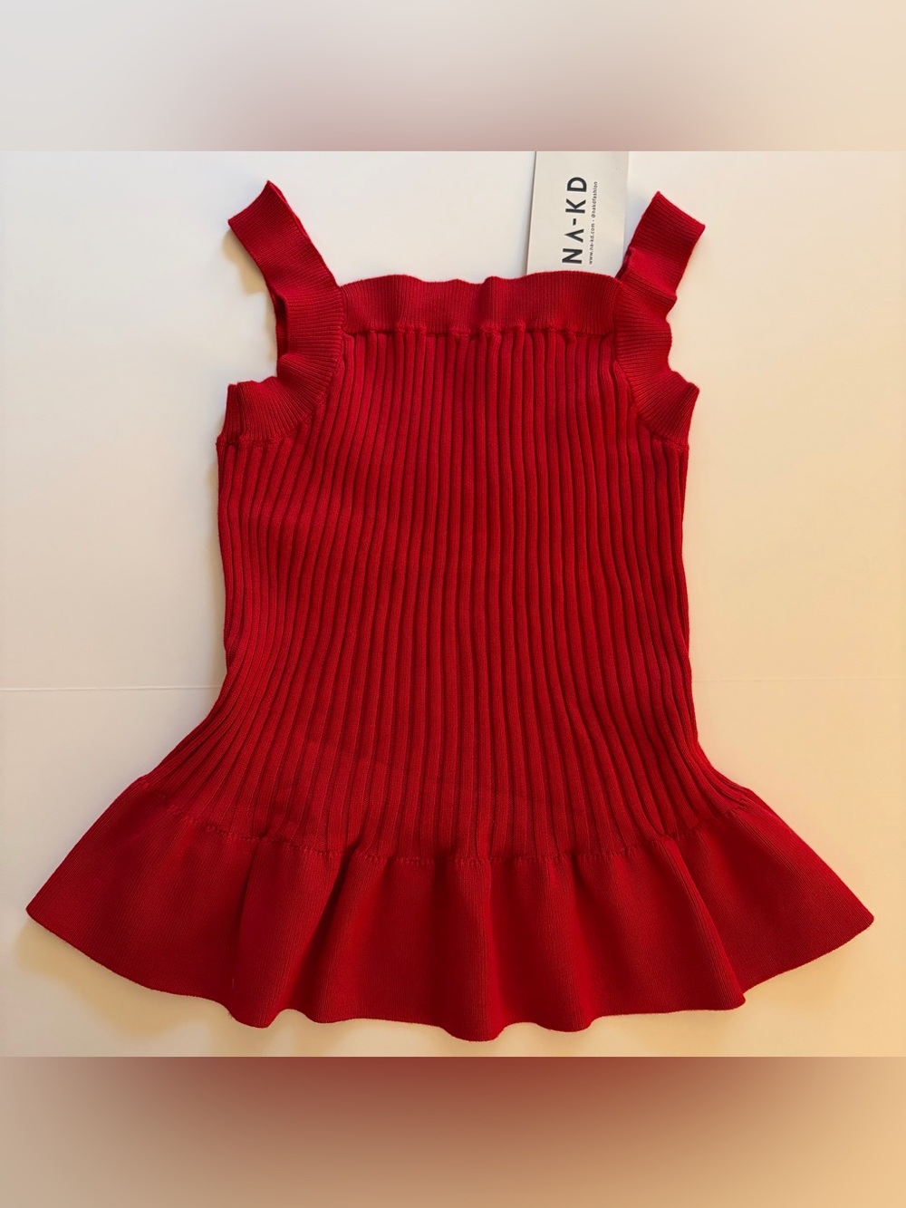 NWT! NA-KD Red Sweater Tank Top in XS
